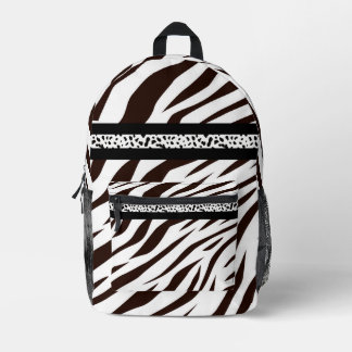 Animal print zebra black and white  bedrukte rugzak