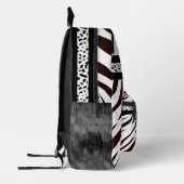 Animal print zebra black and white bedrukte rugzak (Links)