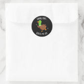 Animal Puns Quack me op Funny Duck Pun Dark BG Ronde Sticker (Tas)
