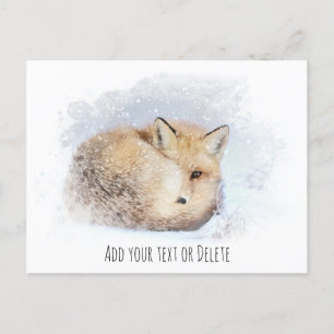 *~* Animal Red Fox Ap18 Abstract Wildlife Snowy Briefkaart
