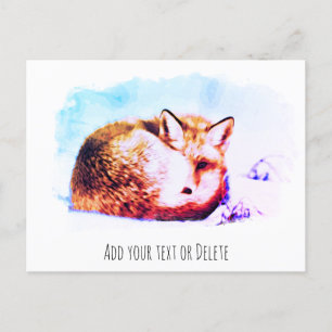 ** Animal Red Fox AP18 Abstracte wilde dieren vet Briefkaart