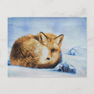 *~* Animal Red Fox Ap18 Artistic Soft Wildlife Briefkaart