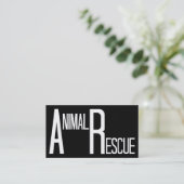 Animal Rescue Zwart-wit Visitekaartje (Staand voorkant)