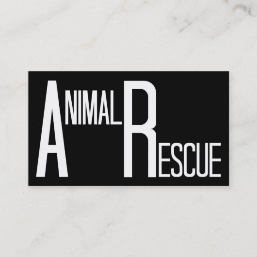 Animal Rescue Zwart-wit Visitekaartje (Voorkant)