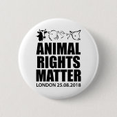 Animal Rights Maart Londen 2018 Badge Pin Button (Voorkant)
