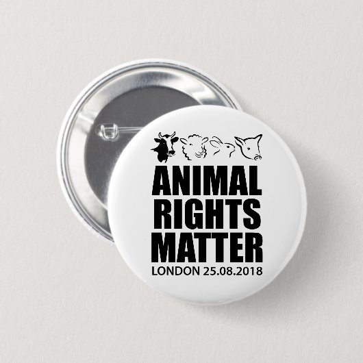 Animal Rights Maart Londen 2018 Badge Pin Button (Voorkant /achterkant)