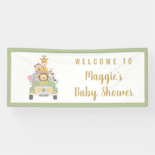 Animal Safari Cute Baby shower Welcome Spandoek