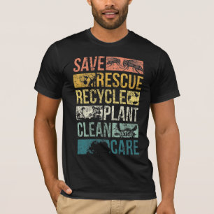 Animal Save Earth Turtle Climate Change Recyclen T-shirt