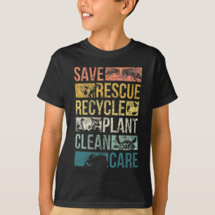 Animal Save Earth Turtle Climate Change Recyclen T-shirt