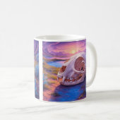 Animal Skull in Desert Sunset Coffee Mok (Voorkant rechts)