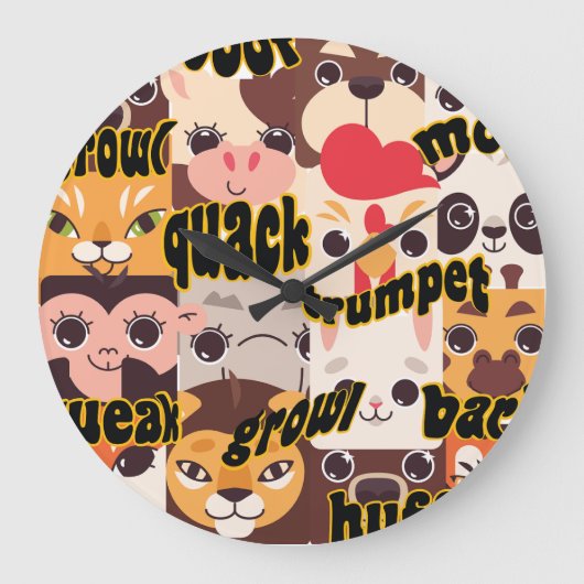 Animal & son son Mur Horloge (Recto)