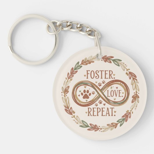 Animal Supporter Rustic Foster Love Herhaal Sleutelhanger (Voorkant)