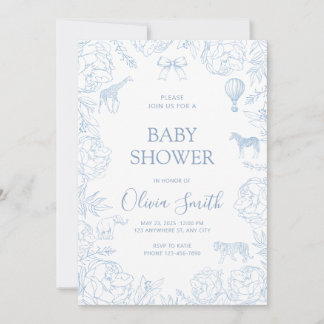 Animal Themed Baby Shower Invitation Baby Boy Girl Notitiekaartje