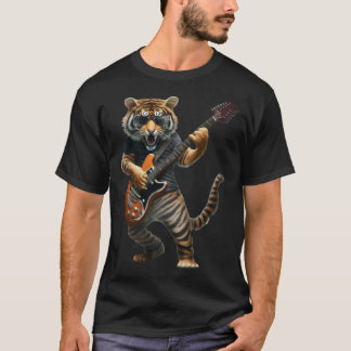 Animal Tiger  Guitar  Tiger Playing Electric Guita T-shirt