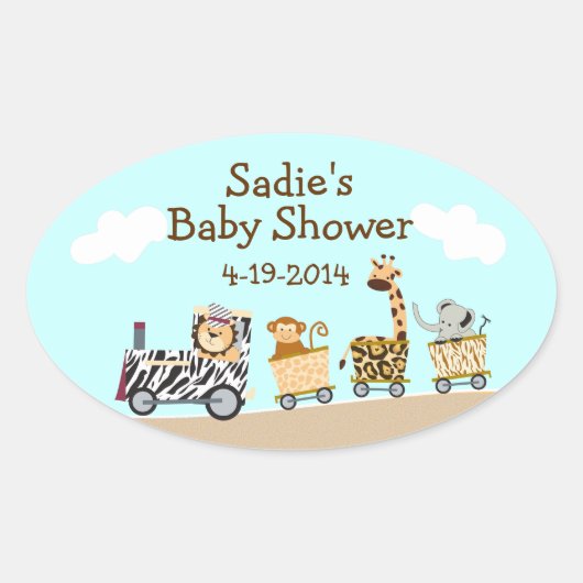 Animal Train Baby shower Sticker Sheet (Voorkant)