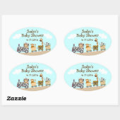 Animal Train Baby shower Sticker Sheet (Vel)
