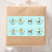 Animal Train Chocolade Kiss Favor Stickers (Insitu)