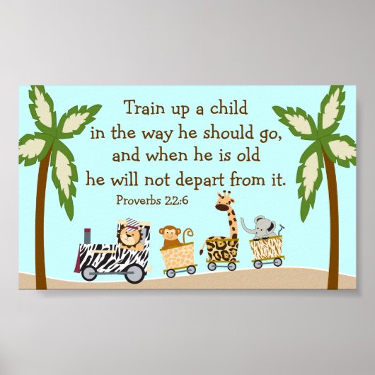 Animal Train Christian Bible Verset Mur Poster (Devant)