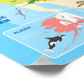 Animal US Kaart voor Kinderen Poster (Hoek)