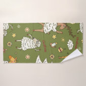animal vintage brebis de Noël (Serviette de bain)