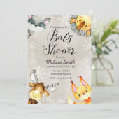 Animal Winter Woodland Baby Shower Invitations (Debout devant)