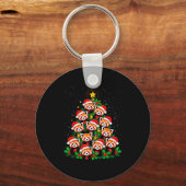 Animal Xmas Tree Santa Hat Red Panda Christmas Sleutelhanger (Voorkant)