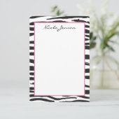 Animal Zebra Imprimer Cartes de Notes Personnalisé (Debout devant)