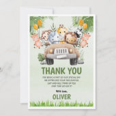 Animal Zoo Verjaardag 4e Bedankt Platte Kaarten (Voorkant)