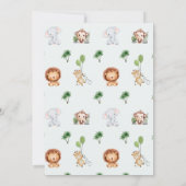 Animal Zoo Verjaardag 4e Bedankt Platte Kaarten (Achterkant)