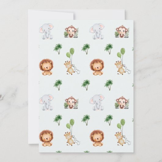 Animal Zoo Verjaardag 4e Bedankt Platte Kaarten (Achterkant)