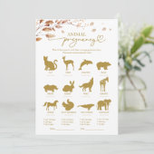 Animal Zwangerschap Herfst Baby shower Game Kaart (Staand voorkant)