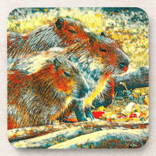 AnimalArt_Capybara_005 Bier Onderzetter