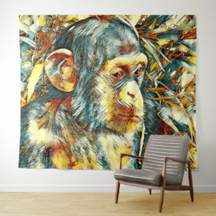 AnimalArt_Chimpanzee_012 Wandkleed