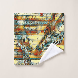 AnimalArt_Giraffe_001 Washandje