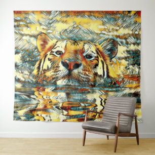AnimalArt_Tiger_001 Wandkleed