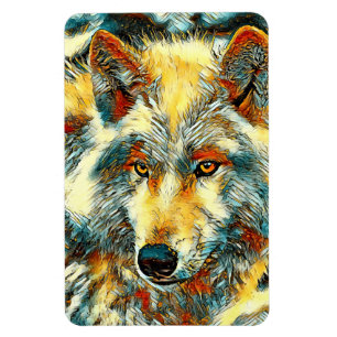 AnimalArt_Wolf_004 Magneet