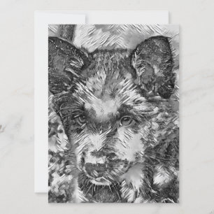 AnimalArtBW_Dog_013 Feestdagenkaart