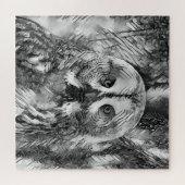 AnimalArtBW_Owl_001 Legpuzzel (Horizontaal)