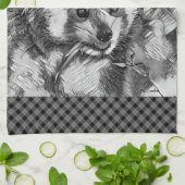 AnimalArtBW_RedPanda_003 Theedoek (Gevouwen)