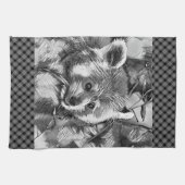 AnimalArtBW_RedPanda_003 Theedoek (Horizontaal)