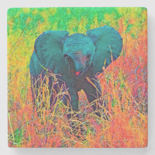 AnimalColor_Elephant_002 Stenen Onderzetter