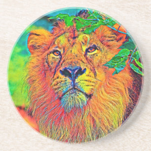 AnimalColor_Lion_001 Zandsteen Onderzetter