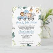 Animale Drive By Baby Shower Invitations for Boys (Debout devant)