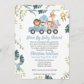 Animale Drive By Baby Shower Invitations for Boys (Devant / Derrière)