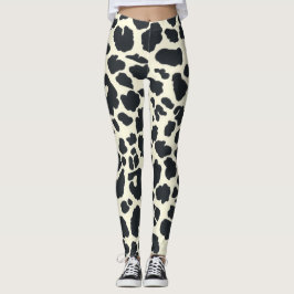 Animalier zwart & wit sneeuw luipaard stijl leggings