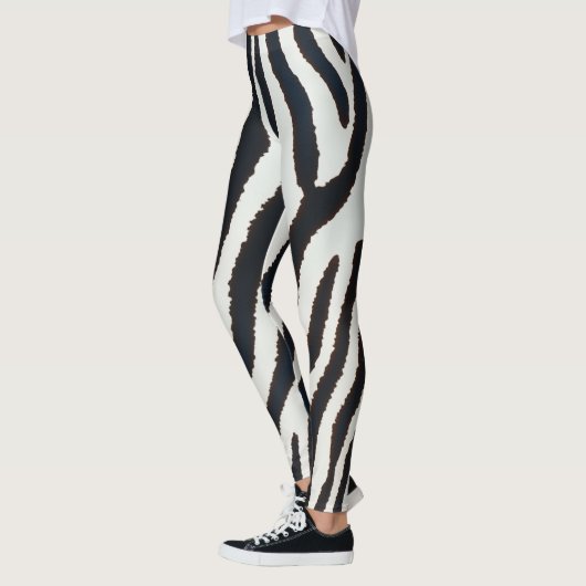 Animalier zwart-wit zebra gestreepte stijl leggings (Links)