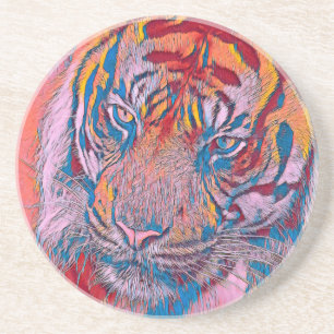 AnimalMix_Tiger_053 Zandsteen Onderzetter