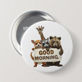 Animals, Good Morning, Ronde Button 7,6 Cm (Voorkant /achterkant)