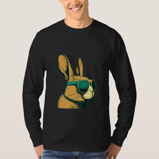 Animals Graphic  Bunny Wearing Sunglasses T-shirt (Voorkant)