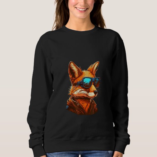 Animals Graphic  Fox Wearing Sunglasses 4 Trui (Voorkant)